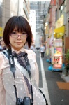 blouse camera camisole glasses looking_over_glasses namada polka_dots rating:Safe score:0 user:nil!