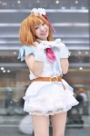 blouse cosplay gloves hairbow kousaka_honoka love_live!_school_idol_project miniskirt orange_hair sekka side_ponytail skirt rating:Safe score:0 user:nil!