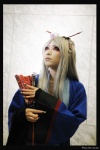 cosplay fan hairbow houtou_singi kikyou kimono pop'n_music silver_hair rating:Safe score:1 user:nil!