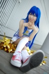 blue_hair cheerleader_uniform cosplay dress ibara izumi_konata kneesocks lucky_star pom_poms rating:Safe score:0 user:nil!
