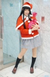 akiyama_mio cosplay kneesocks k-on! pantyhose pleated_skirt santa_costume school_uniform skirt stocking_cap wakame rating:Safe score:0 user:nil!