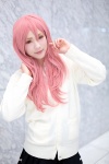 blouse cardigan cosplay kuroko_no_basuke mogeta momoi_satsuki pink_hair pleated_skirt school_uniform skirt rating:Safe score:0 user:nil!