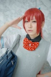 blouse bookbag cosplay free! hairbow matsuoka_gou ponytail red_hair school_uniform sweater_vest yaya rating:Safe score:0 user:nil!