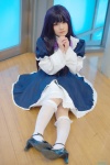 bernkastel bowtie cosplay dress ema kneehighs purple_eyes purple_hair tiered_skirt umineko_no_naku_koro_ni rating:Safe score:2 user:pixymisa
