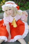 blonde_hair blouse cosplay flandre_scarlet hat skirt touhou vest yukki rating:Safe score:2 user:nil!