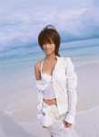 beach bikini blouse cleavage ocean open_clothes skirt swimsuit wet yasuda_misako ys_web_10 rating:Safe score:0 user:nil!