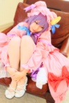 amatsuka_miyu cosplay dress hat patchouli_knowledge purple_hair robe thighhighs touhou rating:Safe score:1 user:nil!