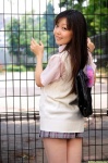 blouse bookbag dgc_0877 minagawa_natsumi pleated_skirt school_uniform skirt sweater_vest rating:Safe score:1 user:nil!