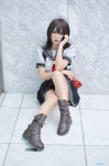 akitsu_honoka bakemonogatari blouse boots cosplay jumper school_uniform sengoku_nadeko rating:Safe score:1 user:nil!