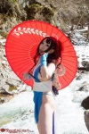 cosplay fan gauntlets hairbow kimono king_of_fighters kunoichi saku shiranui_mai sideboob umbrella rating:Safe score:1 user:nil!