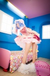 bed blue_hair cosplay dress hat maropapi remilia_scarlet touhou touhou_ningyou_fuminori_shirizu_2 wings rating:Safe score:2 user:nil!