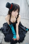 akiyama_mio cane cleavage cosplay dress k-on! one_elbow_glove pantyhose striped suu top_hat rating:Safe score:1 user:nil!
