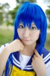 ahoge blue_hair cosplay ibara izumi_konata lucky_star sailor_uniform school_uniform rating:Safe score:0 user:nil!