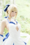 ahoge blonde_hair choker cosplay dress elbow_gloves fate/series fate/stay_night forest_(photoset) gloves hairbow saber usakichi rating:Safe score:3 user:nil!