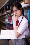 blouse glasses hello_project_digital_books_54 kusumi_koharu pleated_skirt school_uniform skirt twin_braids rating:Safe score:1 user:nil!
