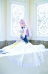 bathroom cosplay crystal_crown feena_fam_earthlight gloves gown kamui_arisa purple_hair tiara yoake_mae_yori_ruri_iro_na rating:Safe score:0 user:nil!