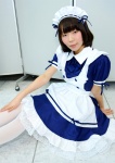 apron bowtie cosplay hairband kneesocks maid maid_uniform original petticoat ura_kuro rating:Safe score:1 user:pixymisa