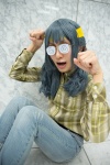 blouse blue_hair cosplay glasses headband makishima_saori nasuvi ore_no_imouto_ga_konna_ni_kawaii_wake_ga_nai trousers twintails rating:Safe score:0 user:pixymisa