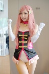 bodysuit choker corset cosplay elbow_gloves gloves hirano_kurita isora_hibari mawaru_penguindrum pantyhose pink_hair rating:Safe score:3 user:nil!