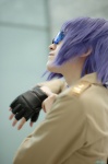 cosplay fingerless_gloves ghost_in_the_shell gloves kusanagi_motoko military_uniform purple_hair sunglasses touka rating:Safe score:0 user:nil!