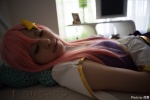 bed cosplay gloves gundam gundam_seed gundam_seed_destiny katou_mari meer_campbell pink_hair sleeping rating:Safe score:2 user:nil!