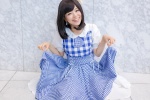 akb48 cosplay dress ichinomiya_kanna shimazaki_haruka_(cosplay) skirt skirt_lift slip rating:Safe score:0 user:pixymisa