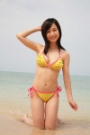 barefoot beach bikini cleavage minami_yui ocean side-tie_bikini swimsuit wet yui_flavor rating:Safe score:2 user:nil!