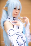 asuna_(sao) blue_eyes blue_hair cosplay dress elf_ears fingerless_gloves gloves overcoat rat_sakura sword_art_online rating:Safe score:0 user:pixymisa