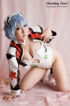 ayanami_rei blue_hair boots cleavage cosplay hairband jacket neon_genesis_evangelion one-piece_swimsuit saku swimsuit white_end_type_zero rating:Safe score:2 user:nil!