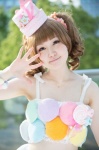 cosplay croptop hat idolmaster lollipop nina_(ii) takatsuki_yayoi twintails wristband rating:Safe score:0 user:pixymisa