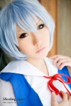 ayanami_rei blue_hair cosplay jumper neon_genesis_evangelion sailor_uniform saku school_uniform white_end_type_zero rating:Safe score:1 user:nil!