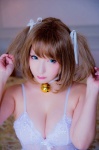 babydoll baby_doll_(phot) bed choker cleavage cosplay hair_ribbons original saku twintails rating:Safe score:0 user:nil!