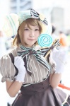 amemiya_kosuzu blouse cosplay gloves hairbow jumper koizumi_hanayo lollipop love_live!_school_idol_project rating:Safe score:0 user:nil!