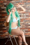 aqua_hair bikini cleavage cosplay hatsune_miku project_diva saku swimsuit twintails vocaloid rating:Safe score:2 user:nil!