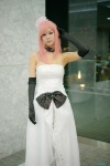 blue_eyes bow choker cosplay dress elbow_gloves emiru gloves headdress megurine_luka pink_hair vocaloid rating:Safe score:1 user:pixymisa