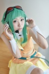 cosplay croptop goggles green_hair gumi haruno_yun headset miniskirt pantyhose sheer_legwear skirt vest vocaloid rating:Safe score:0 user:nil!