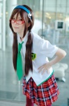 blouse cosplay glasses hairband makinami_mari_illustrious naomi neon_genesis_evangelion pantyhose pleated_skirt rebuild_of_evangelion school_uniform skirt tie twintails rating:Safe score:0 user:nil!