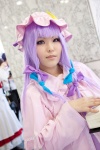 book cap cosplay dress hairbows open_robe patchouli_knowledge purple_hair shirakawa_minoru touhou rating:Safe score:1 user:pixymisa