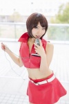 cosplay croptop kureha meiko microphone miniskirt pantyhose sheer_legwear skirt tubetop vocaloid yellow_eyes rating:Safe score:0 user:pixymisa