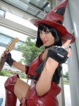 bare_shoulders boots cosplay electric_guitar guilty_gear guitar i-no instrument middle_finger minami_miki pantyhose witch_hat rating:Safe score:0 user:nil!
