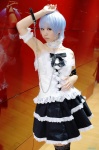 ayanami_rei blue_hair chains choker corset cosplay hana miniskirt neon_genesis_evangelion skirt thighhighs zettai_ryouiki rating:Safe score:2 user:nil!