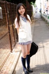 blouse bookbag dgc_0877 kneesocks minagawa_natsumi pleated_skirt school_uniform skirt sweater_vest rating:Safe score:3 user:nil!