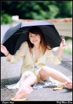 anzu_evolution anzu_sayuri bikini_top blouse open_clothes skirt swimsuit umbrella rating:Safe score:1 user:nil!