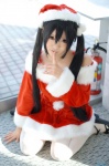 cosplay dress k-on! maika nakano_azusa pantyhose santa_costume stocking_cap twintails rating:Safe score:2 user:nil!