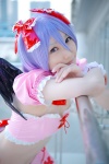 cosplay half-skirt lenfried purple_hair remilia_scarlet touhou tubetop wings rating:Safe score:0 user:nil!