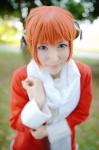 cosplay dress gintama hair_pods kagura orange_hair scarf tata rating:Safe score:0 user:nil!