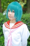 cosplay green_hair iwasaki_minami lucky_star sailor_uniform satsuki school_uniform rating:Safe score:0 user:nil!
