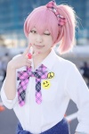 blouse cardigan cosplay idolmaster idolmaster_cinderella_girls jougasaki_mika kanran pink_hair ponytail school_uniform rating:Safe score:0 user:nil!