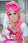 cosplay cure_blossom dress hairbow hanasaki_tsubomi heartcatch_precure! nozomi pink_hair pretty_cure rating:Safe score:0 user:nil!