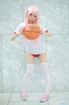 basketball buruma cosplay gym_uniform hakamada_hinata pink_hair ro-kyu-bu! sakuya shorts thighhighs tshirt white_legwear rating:Safe score:3 user:nil!